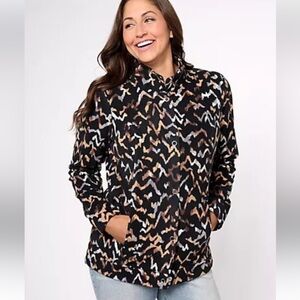 Sport Savvy Snap Botton up Women's Zigzag Patterned Jacket Plus Size 4X